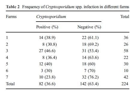 Prevalence of Cryptosporidium Spp. Infection in some Dairy Herds of Mashhad (Iran) and its Association with Diarrhea in Newborn Calves - Image 4