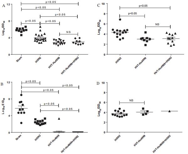 Vaccine protection of chickens against antigenically diverse H5 highly pathogenic avian influenza isolates with a live HVT vector vaccine expressing the influenza hemagglutinin gene derived from a clade 2.2 avian influenza virus - Image 7