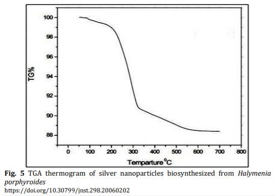 Biosynthesis and Characterization of Silver Nanoparticles from Marine Macroscopic Red Seaweed Halymenia porphyroides Boergesen (Crypton) - Image 6