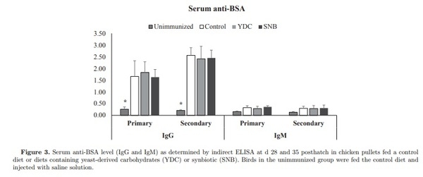 Maternal antibody decay and antibody-mediated immune responses in chicken pullets fed prebiotics and synbiotics - Image 3