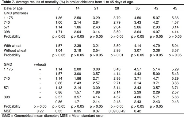 Maize particle size with the addition of wheat on zootechnical parameters in chickens - Image 7