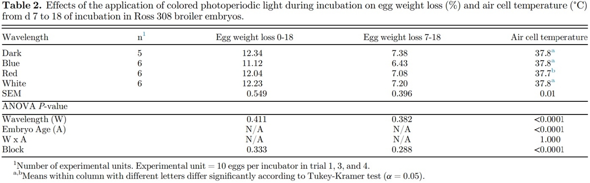 Providing colored photoperiodic light stimulation during incubation: 1. Effects on embryo development and hatching performance in broiler hatching eggs - Image 3