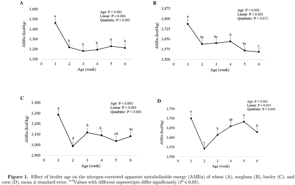Apparent metabolizable energy of cereal grains for broiler chickens is influenced by age - Image 5