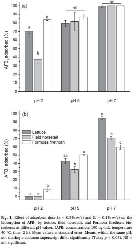 Ability of low contents of biosorbents to bind the food carcinogen aflatoxin B1 in vitro - Image 1