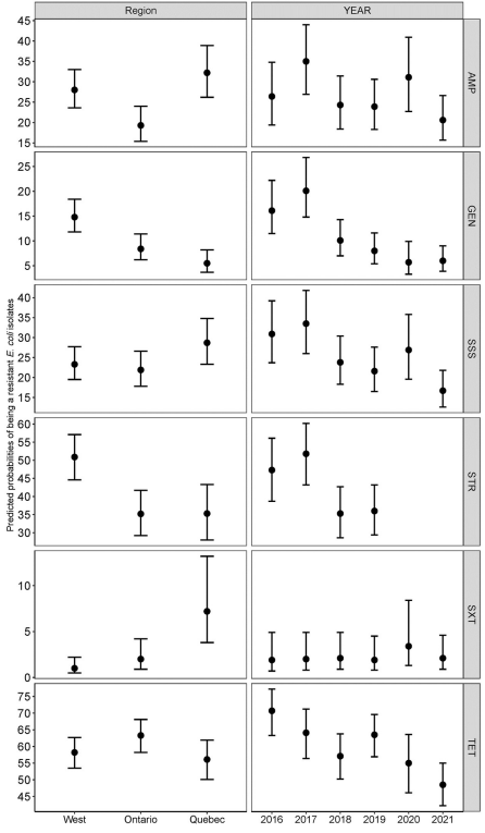 Decrease in the prevalence of antimicrobial resistance in Escherichia coli isolates of Canadian turkey flocks driven by the implementation of an antimicrobial stewardship program - Image 12