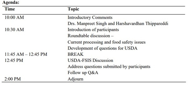 Virtual HACCP Roundtable for Poultry and Meat Processors - Image 1