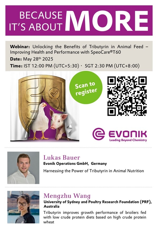 Benefits of Tributyrin in Animal Feed: Webinar by Evonik - Image 1