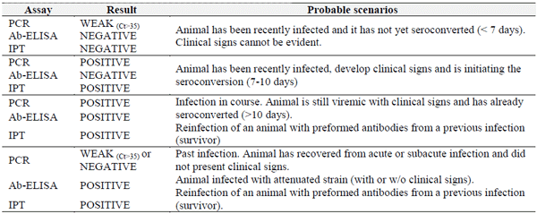 Interpretation of the ASF diagnostic results.