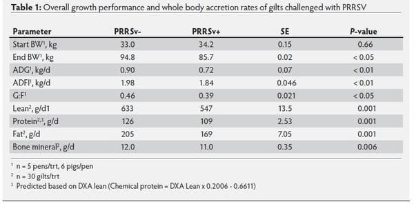 The impact of PRRSV on feed efficiency, digestibility and tissue accretion in grow-finisher pigs - Image 1