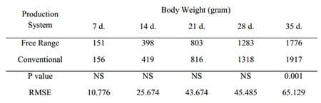 Comparison of Performance of Commercial Conventional and Free Range Broilers - Image 2