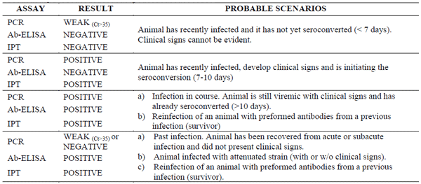 Interpretation of the ASF diagnostic results.