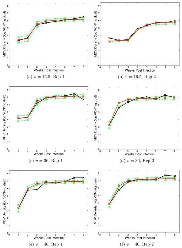 Modelling Marek's Disease Virus (MDV) infection: parameter estimates for mortality rate and infectiousness - Image 7