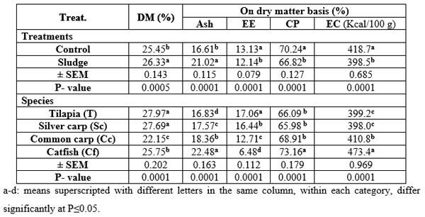 Possible Effects of Feeding Fish the Dried-Treated Sewage Sludge: I- Concerning Growth Performance, Feed Utilization and Chemical Composition - Image 6