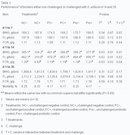 Use of Lactobacillus johnsonii in broilers challenged with Salmonella sofia - Image 4