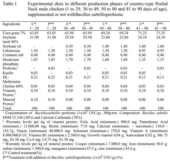Usage of probiotic in country-type broiler’s chicken diet and its effects over the carcass yield, morphology and the gastrointestinal pH - Image 1