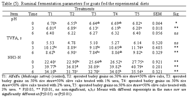Effect of Feeding Sprouted Barley Grains on Rice Straw and Olive Cake on Performance of Goats in Sinai - Image 6