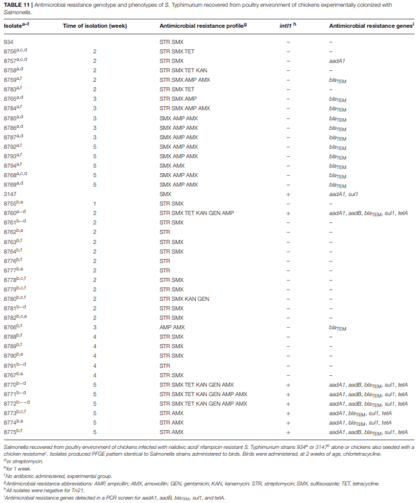 Antimicrobial Resistant Salmonella enterica Typhimurium Colonizing Chickens: The Impact of Plasmids, Genotype, Bacterial Communities, and Antibiotic Administration on Resistance - Image 13