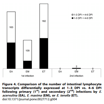 Comparative Microarray Analysis of Intestinal Lymphocytes following Eimeria acervulina, E. maxima, or E. tenella Infection in the Chicken - Image 5