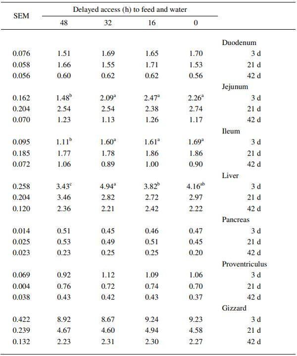 Do broiler chicks possess enough growth potential to compensate long-term feed and water depravation during the neonatal period? - Image 5