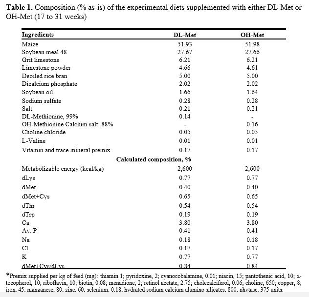 Similar laying hens performance between methionine sources under tropical conditions - Image 1