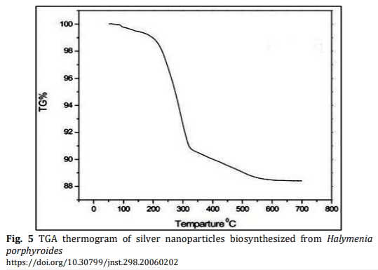 Biosynthesis and Characterization of Silver Nanoparticles from Marine Macroscopic Red Seaweed Halymenia porphyroides Boergesen (Crypton) - Image 6