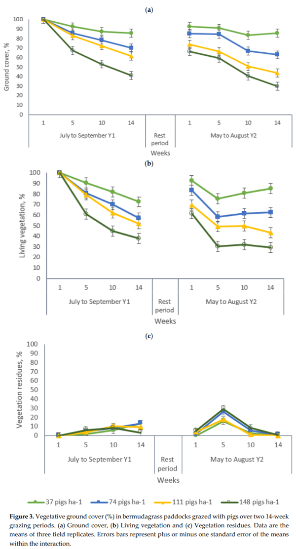 Effects of Growing-Finishing Pig Stocking Rates on Bermudagrass Ground Cover and Soil Properties - Image 5