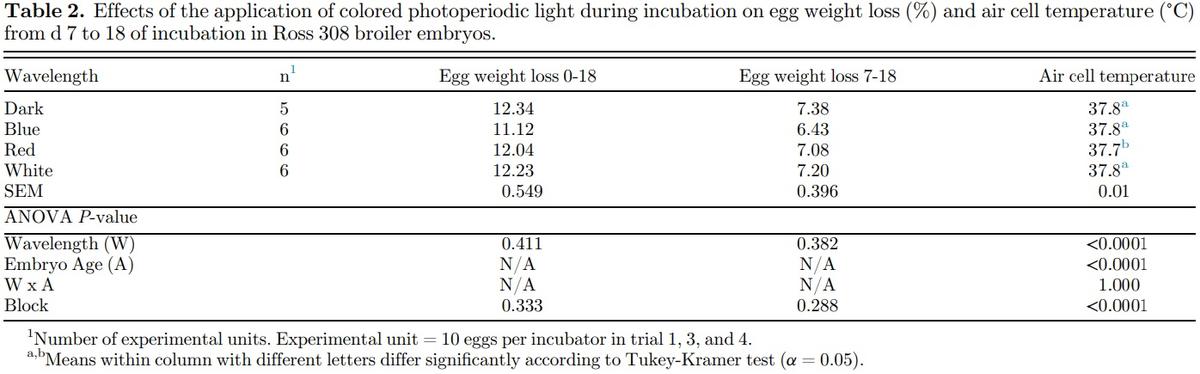 Providing colored photoperiodic light stimulation during incubation: 1. Effects on embryo development and hatching performance in broiler hatching eggs - Image 3