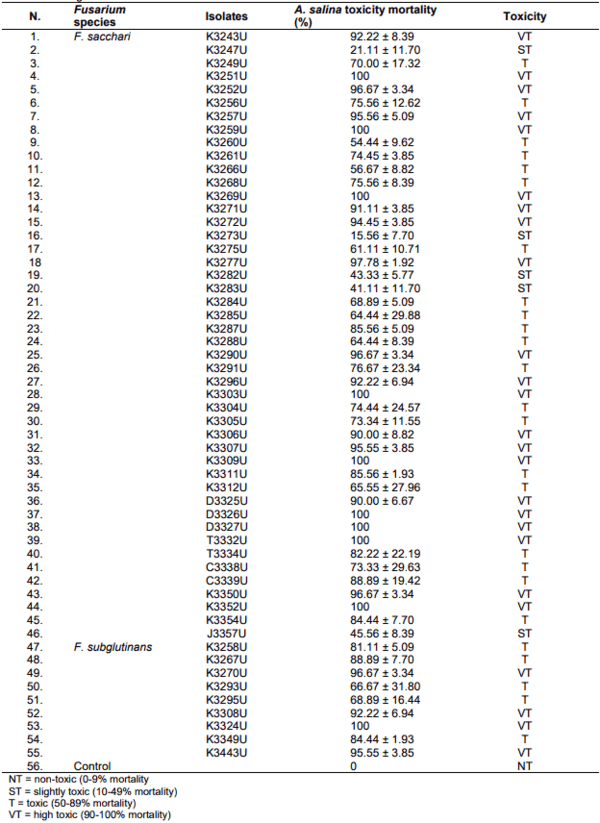 Identification and Production of Beauvericin by Fusarium subglutinansand F. sacchari from Sugarcane - Image 10