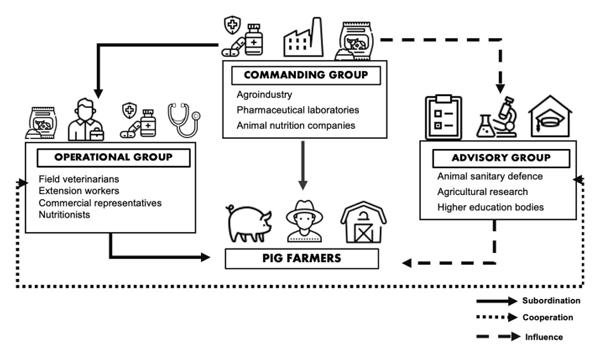 FIGURE 1 Description of the groups that make up the social pillar and their relationships.
