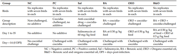 Table 1. Description of the experimental design.