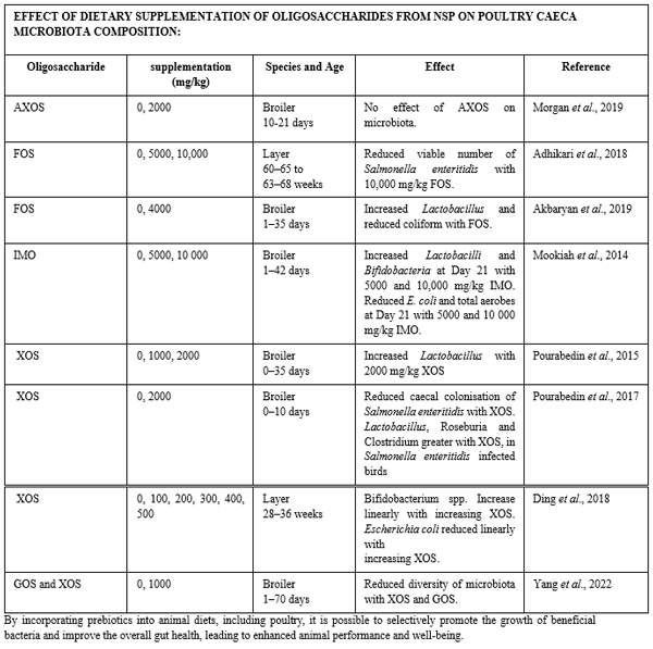 EFFECT OF DIETARY SUPPLEMENTATION OF OLIGOSACCHARIDES FROM NSP ON POULTRY CAECA MICROBIOTA COMPOSITION: