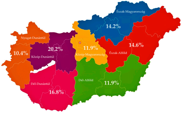 Figure 1. The geographical distribution of the Enterococcus samples (n = 499) in Hungary.