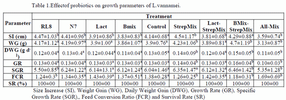 Probiotic effect of Streptomyces strains alone or in combination with Bacillus and Lactobacillus in juveniles of the white shrimp Litopenaeusvannamei - Image 1
