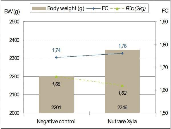 Validation trial for the prediction model for metabolizable energy upgrading of raw materials by nutrase Xyla in broilers - Image 1