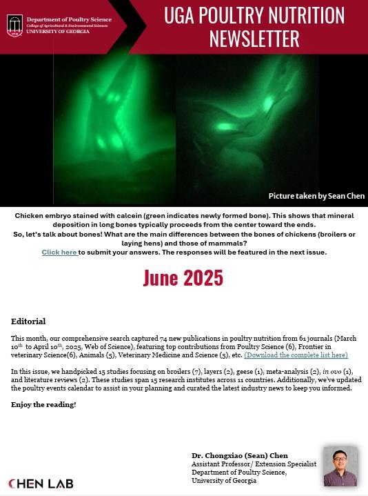 UGA Poultry Nutrition Newsletter - June 2025 - Image 1