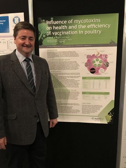 #WPA2017  Meet our Colleague Andrew Lunt, with our poster on "Influence of Mycotoxins on health and efficiency of vaccination in poultry"