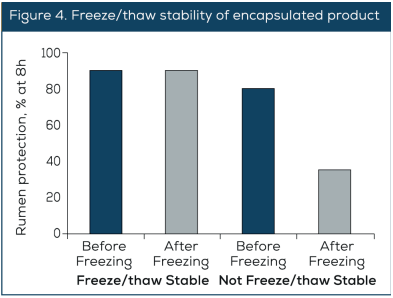 Figure 4. Freeze/thaw stability of encapsulated product.