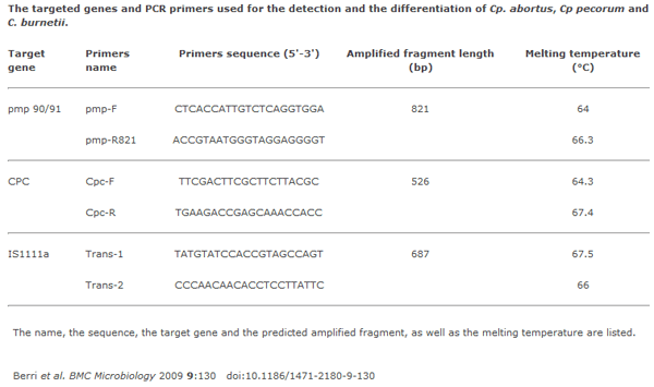 Simultaneous differential detection of Chlamydophila abortus, Chlamydophila pecorum and Coxiella burnetii from aborted ruminant's clinical samples using multiplex PCR - Image 2