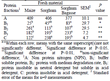 Effects of urea and molasses supplementation on chemical composition, protein fractionation and fermentation characteristics of sweet sorghum and bagasse silages as alternative silage crop compared with maize silage in the arid areas - Image 2