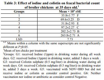 Do Iodine and Colistin in broiler’s drinking water affect immune competence and performance? - Image 3