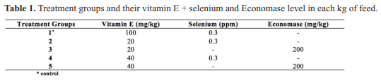 Effect of economase replacing vitamin E and selenium on growth performance and meat quality of broilers - Image 1