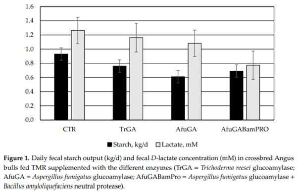 Effects of Exogenous Glucoamylase Enzymes Alone or in Combination with a Neutral Protease on Apparent Total Tract Digestibility and Feces D-Lactate in Crossbred Angus Bulls Fed a Ration Rich in Rolled Corn - Image 3
