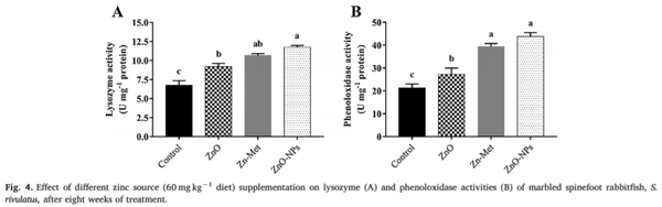 Growth performance, anti-oxidative status, innate immunity, and ammonia stress resistance of Siganus rivulatus fed diet supplemented with zinc and zinc nanoparticles - Image 9