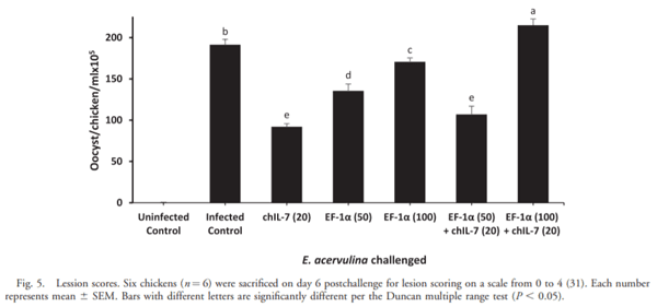 Eimeria tenella Elongation Factor-1a (EF-1a) Coadministered with Chicken IL-7 (chIL-7) DNA Vaccine Emulsified in Montanide Gel 01 Adjuvant Enhanced the Immune Response to E. acervulina Infection in Broiler Chickens - Image 6