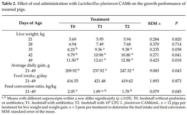 Evaluation of Oral Administration of Lactobacillus plantarum CAM6 Strain as an Alternative to Antibiotics in Weaned Pigs - Image 2