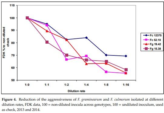 The Influence of the Dilution Rate on the Aggressiveness of Inocula and the Expression of Resistance against Fusarium Head Blight in Wheat - Image 2