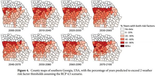 Determining future aflatoxin contamination risk scenarios for corn in Southern Georgia, USA using spatio-temporal modelling and future climate simulations - Image 6