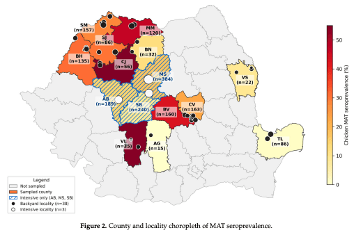Figure 2. County and locality choropleth of MAT seroprevalence.