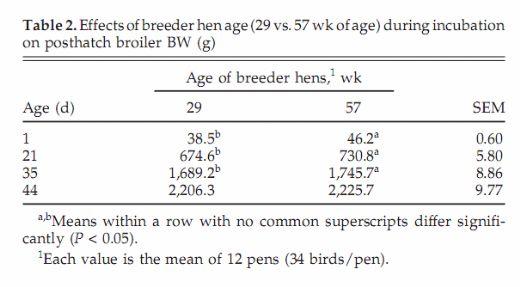 Influence of Egg Shell Embryonic Incubation Temperature and Broiler Breeder Flock Ageon Posthatch Growth Performance and Carcass Characteristics - Image 2