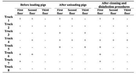 Evaluation of cleaning and disinfection procedures against Salmonella enterica at swine farms, transport and lairage facilities - Image 2